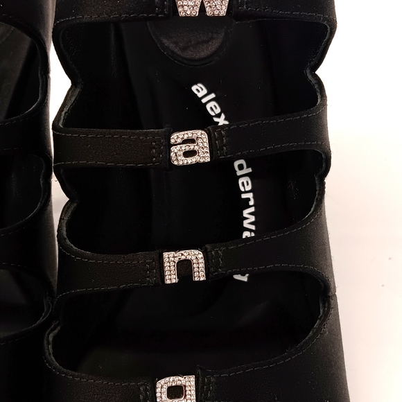 Alexander Wang Black Satin Lolita Crystal Embellished Sandal Heels - Picture 8 of 15